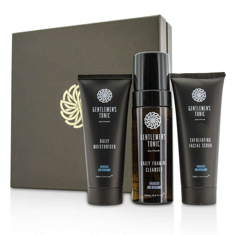 Gentlemen's Tonic Face Gift Set: Exfoliating Facial Scrub 100ml + Daily Foaming Cleanser 150ml + Daily Moisturiser 100ml  3pcs