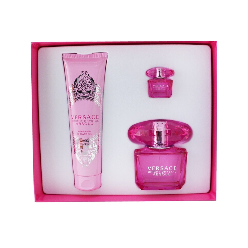 Versace Bright Crystal Absolu Coffret: Eau De Parfum Spray  90ml/3oz + Shower Gel  150ml/5oz + Eau De Parfum 5ml/0.17oz  3pcs