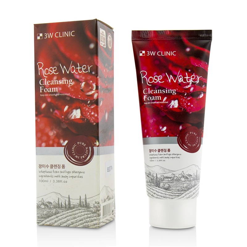 3W Clinic Cleansing Foam - Rose Water  100ml/3.38oz
