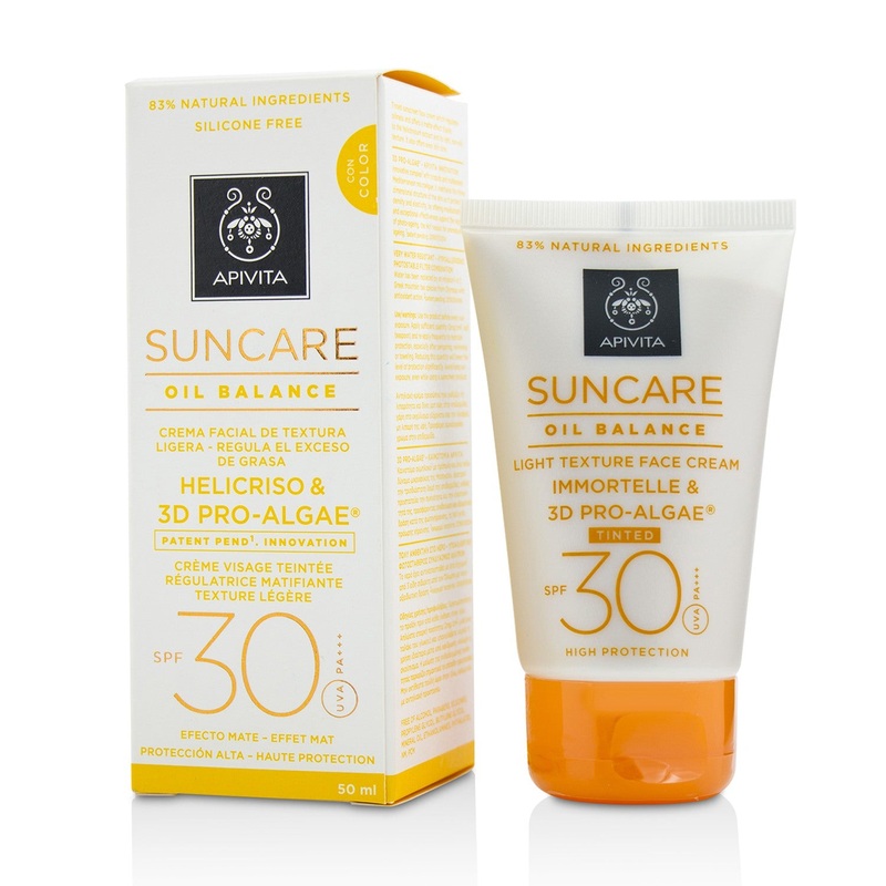 Apivita Suncare Oil Balance Light Texture Face Cream SPF 30 - Tinted  50ml/1.7oz