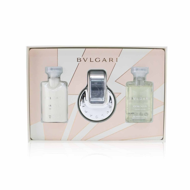 Bvlgari Omnia Crystalline Coffret: Eau De Toilette Spray 40ml/1.35oz + Body Lotion 40ml/1.35oz + Shower Gel 40ml/1.35oz  3pcs