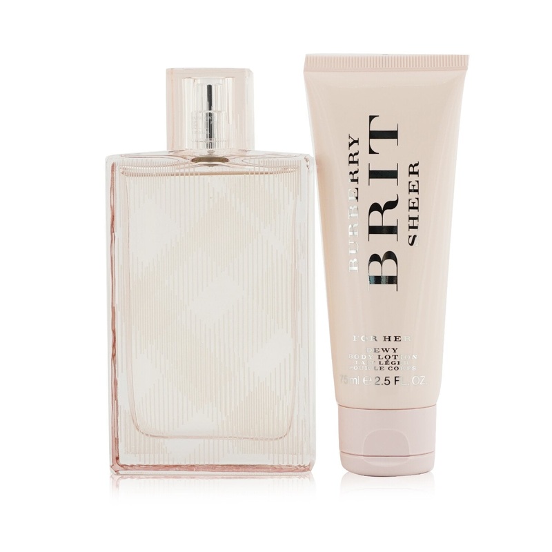 Burberry Brit Sheer Coffret: Eau De Toilette Spray 100ml/3.3oz + Body Lotion 75ml/2.5oz  2pcs