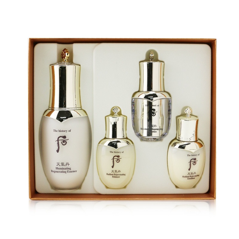 Whoo (The History Of Whoo) Cheongidan Iilluminating Regenerating Essence Special Set: Essence 50ml +  Balancer 25ml + Emulsion 25ml + Eye Serum 8ml  4pcs