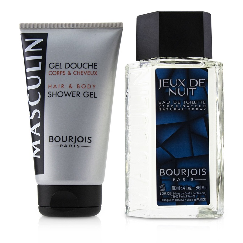 Bourjois Masculin Coffret: Jeux De Nuit Eau De Toilette Spray 100ml/3.3oz + Hair & Body Shower Gel 150ml/5oz  2pcs